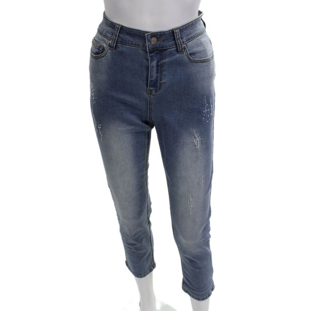 Renuar Womens Cropped Ankle High Rise Blue Jeans Size 0